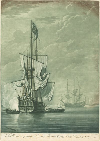 Schifffahrtsszene aus der Sammlung von Thomas Cook von Elisha Kirkall after Willem van de Velde the Elder