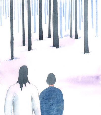 Christus zeigte mir ein Stück Land vor mir, wie ein Waldboden, der mit Schnee bedeckt ist, 2005 von Elizabeth Wang