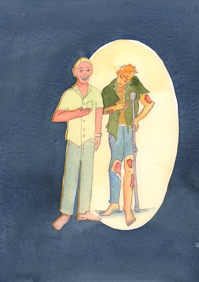 Jemand in schwerer Sünde, der es leugnet, ist wie ein Mann, der vorgibt, normal auszusehen, aber in Wirklichkeit eiternde Wunden hat, die er einem Arzt nicht zeigen will von Elizabeth Wang