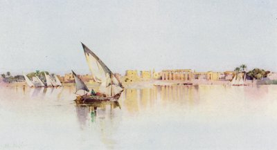Der Tempel von Luxor, von der Westbank des Nils von Ella Du Cane