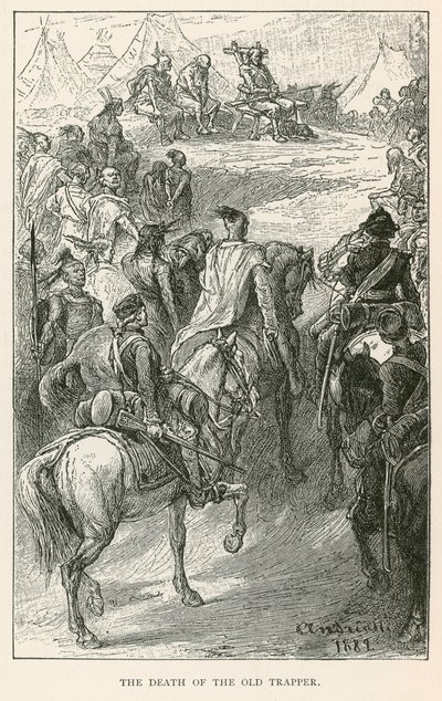 Der Tod des alten Trappers (Gravur) von Elviro Michael Andriolli