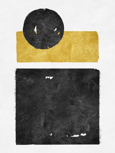 Geometrische Schwarz-Gold-Abstraktion von Ema Paraschiv
