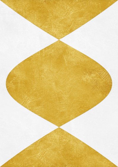 Goldene Geometrische Abstraktion von Ema Paraschiv