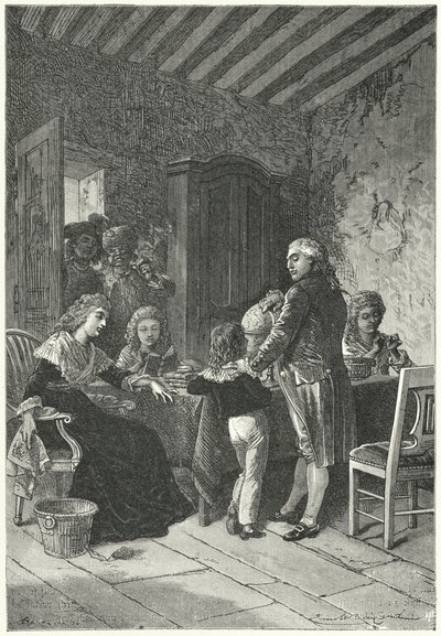 Ludwig XVI. und seine Familie im Tempel inhaftiert von Emile Antoine (after) Bayard