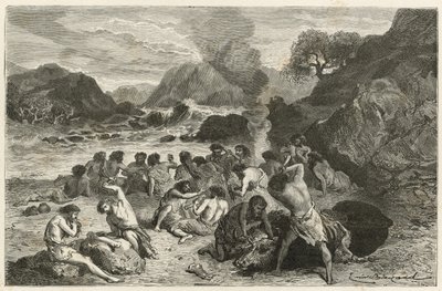 Ein Festmahl in der Rentierzeit von Emile Antoine Bayard