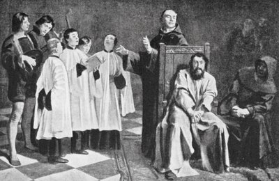 Der Wahnsinn von Hugo van der Goes (Lithografie) von Emile Charles Wauters