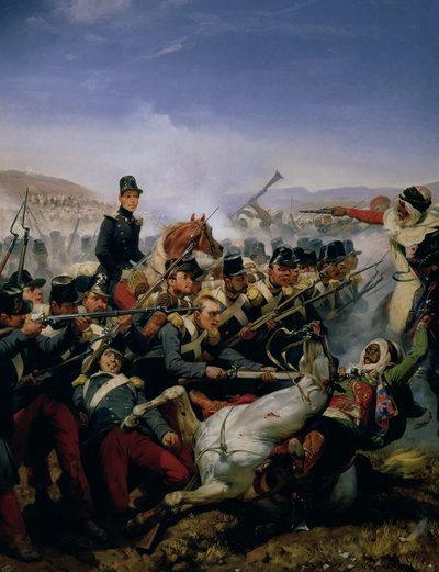 Die Schlacht von Somah, 1839 von Emile Jean Horace Vernet