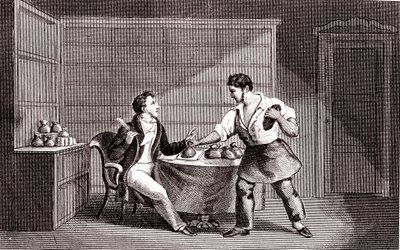 Der Schuster und der Finanzier, Fabel von La Fontaine von Emile Joseph Alexandre Gouget