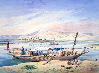 Ein Boot auf dem Nil, Ägypten von Emile Prisse d