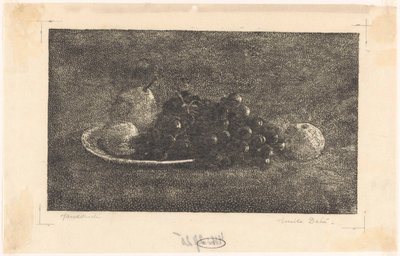 Schale mit Trauben und anderem Obst von Emilius Wilhelmus Dehé (signed by artist)