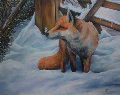 Fuchs im Schnee, 2021 von Emma Pewsey