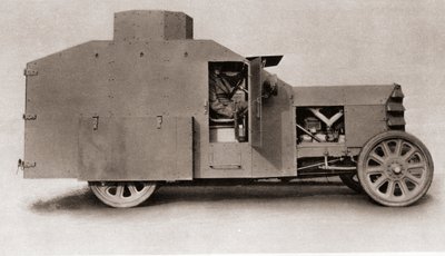 Ein britisches gepanzertes Auto während des Ersten Weltkriegs, aus The Illustrated War News, 1915 von English Photographer