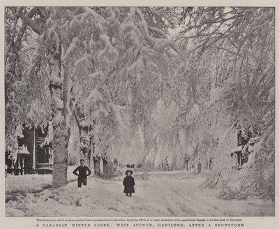 Eine kanadische Winterszene, West Avenue, Hamilton, nach einem Schneesturm von English Photographer