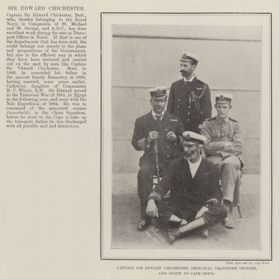 Kapitän Sir Edward Chichester, Haupttransportoffizier, und Stab in Kapstadt von English Photographer