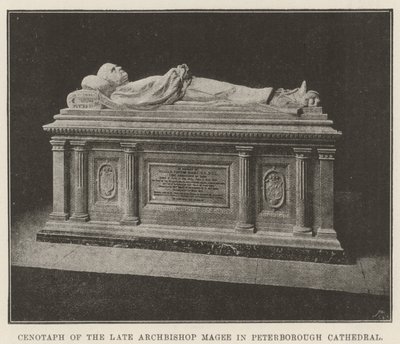 Kenotaph des verstorbenen Erzbischofs Magee in der Kathedrale von Peterborough von English Photographer
