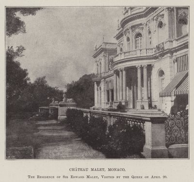 Chateau Malet, Monaco, die Residenz von Sir Edward Malet, besucht von der Königin am 20. April von English Photographer