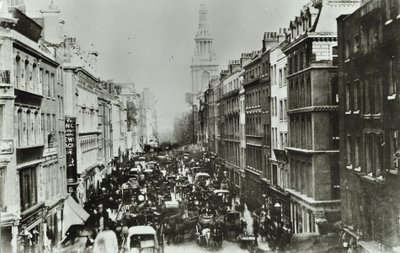 Cheapside, Blick nach Osten zur Bow Church, City of London, 1880 von English Photographer