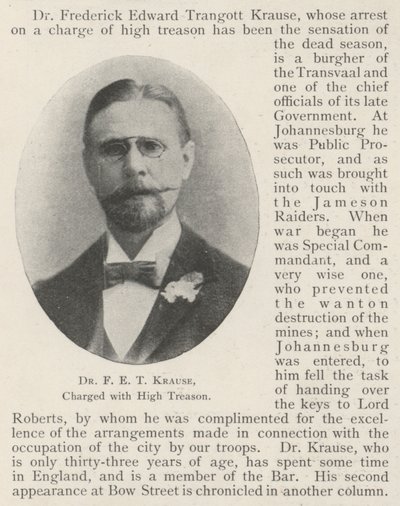 Dr F E T Krause, wegen Hochverrats angeklagt von English Photographer