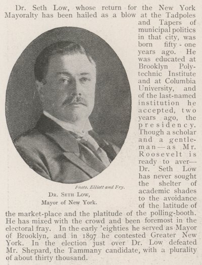 Dr. Seth Low, Bürgermeister von New York von English Photographer