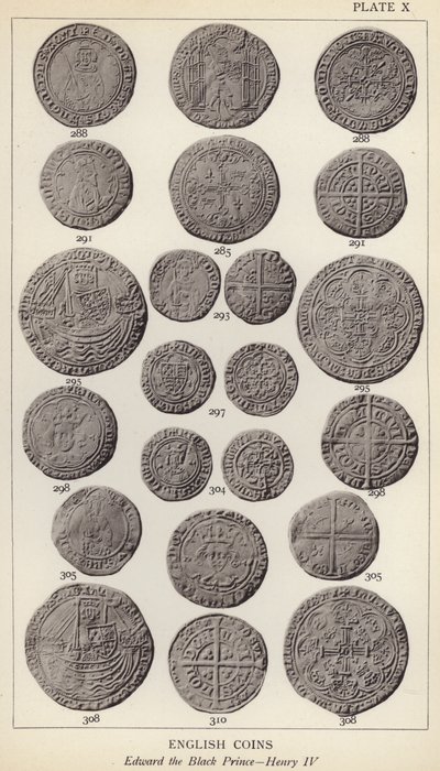 Englische Münzen, Edward der Schwarze Prinz, Henry IV von English Photographer