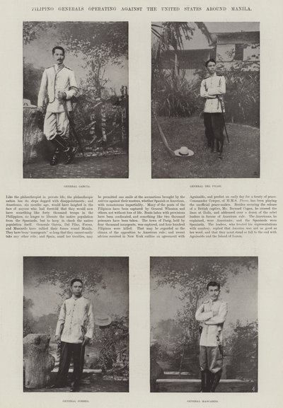 Filipino-Generäle, die gegen die Vereinigten Staaten um Manila operieren von English Photographer