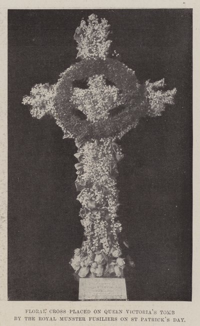 Blumenkreuz auf das Grab von Königin Victoria gelegt von den Royal Munster Fusiliers am St. Patrick