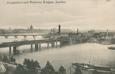 Hungerford- und Waterloo-Brücken, London von English Photographer