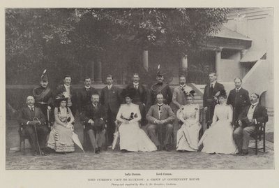 Lord Curzons Besuch in Lucknow, eine Gruppe im Regierungshaus von English Photographer