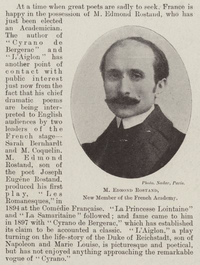 M. Edmond Rostand, neues Mitglied der französischen Akademie von English Photographer