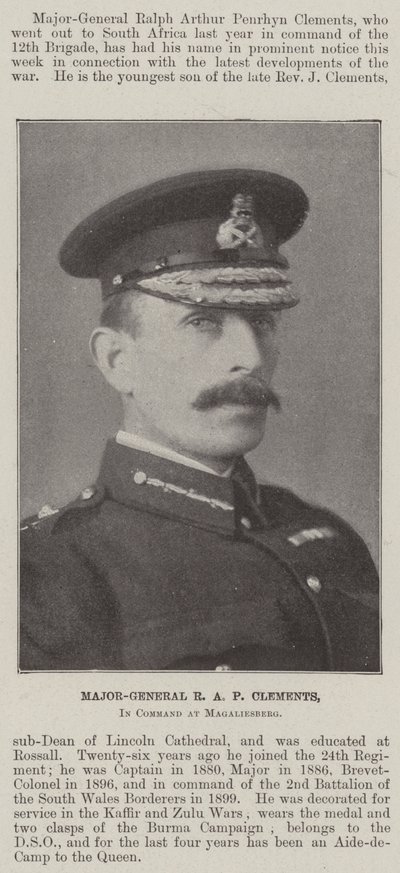 Generalmajor R A P Clements, Kommandant in Magaliesberg von English Photographer