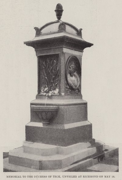 Denkmal für die Herzogin von Teck, enthüllt in Richmond am 16. Mai von English Photographer