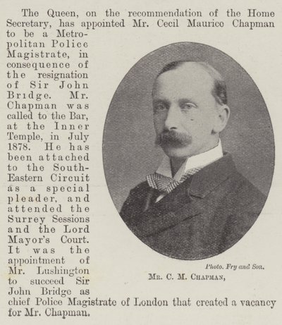 Mr. C. M. Chapman von English Photographer