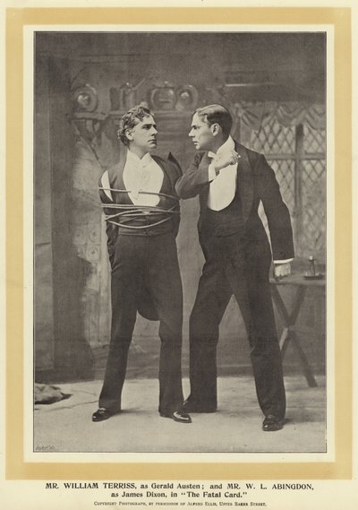Mr William Terriss als Gerald Austen und Mr W L Abingdon als James Dixon in Die tödliche Karte von English Photographer