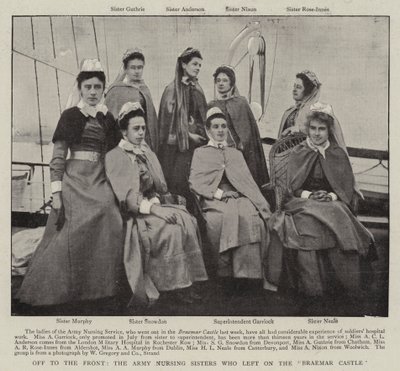 Ab an die Front, die Armee-Krankenschwestern, die auf der Braemar Castle abreisten von English Photographer