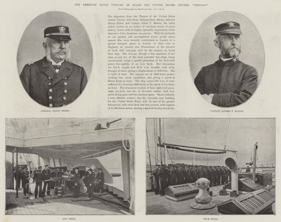 Unsere amerikanischen Marinebesucher an Bord des Kreuzers Chicago der Vereinigten Staaten von English Photographer