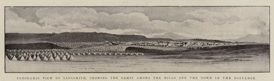 Panoramablick auf Ladysmith, die Lager in den Hügeln und die Stadt in der Ferne von English Photographer