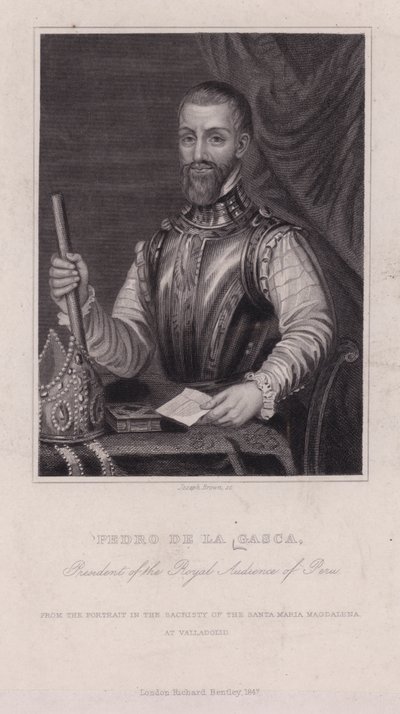 Pedro de la Gasca, spanischer Bischof, Diplomat und zweiter Vizekönig von Peru (s/w Foto) von English Photographer