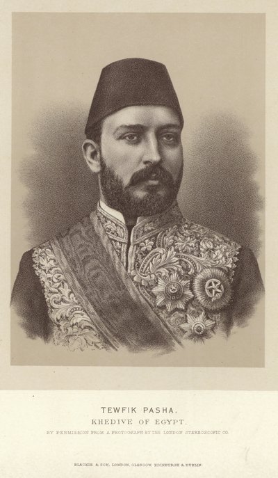 Porträt von Tewfik Pascha, Khedive von Ägypten von English Photographer
