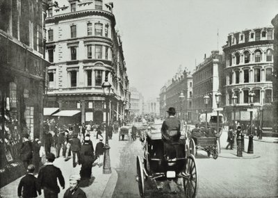 Queen Victoria Street, Blick nach Osten von Queen Street, City of London, 1890 von English Photographer