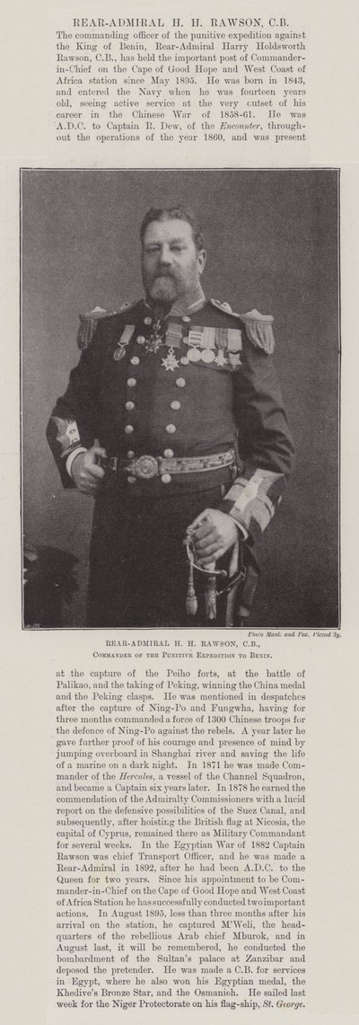 Konteradmiral H M Rawson, CB, Kommandant der Strafexpedition nach Benin von English Photographer