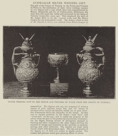 Silberhochzeitsgeschenk an den Prinzen und die Prinzessin von Wales von der Kolonie Victoria von English Photographer