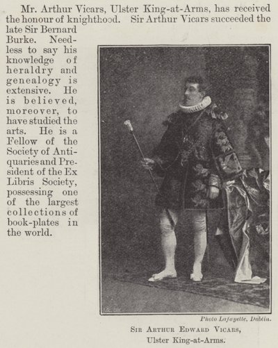 Sir Arthur Edward Vicars, Ulster King-at-Arms von English Photographer