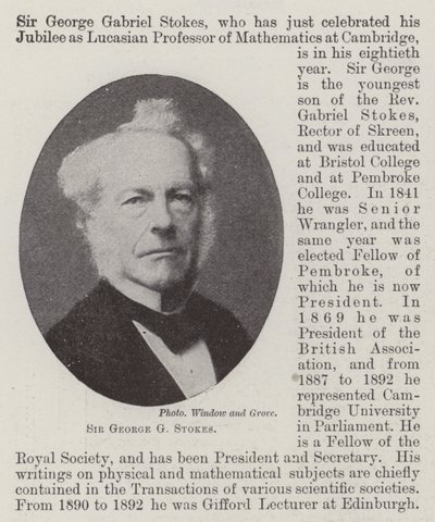 Sir George G Stokes von English Photographer