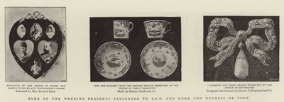 Einige der Hochzeitsgeschenke, die TRH dem Herzog und der Herzogin von York überreicht wurden von English Photographer
