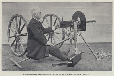 Spezielle automatische Maxim-Maschine, hergestellt für den Sultan der Türkei, 770 Schüsse pro Minute von English Photographer