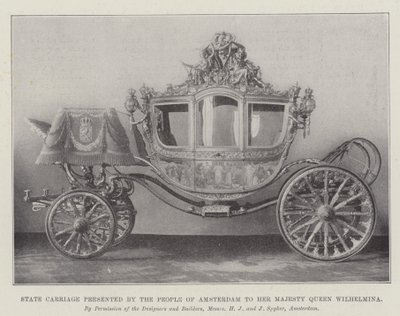Staatskutsche, präsentiert von den Menschen Amsterdams an Ihre Majestät Königin Wilhelmina von English Photographer