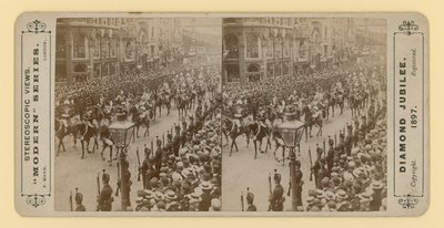 Stereoskopischer Druck des Diamantjubiläums von Königin Victoria, 28. Juni 1897 von English Photographer