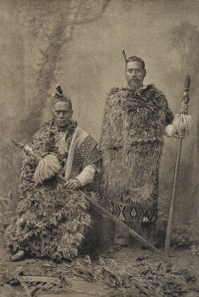 Tawhiao, der Maori-König, und Major Wiremu Te Wheoro (s/w Foto) von English Photographer