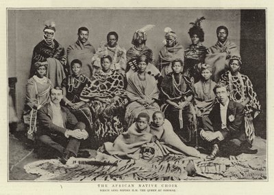 Der afrikanische einheimische Chor, der vor Ihrer Majestät der Königin in Osborne sang von English Photographer