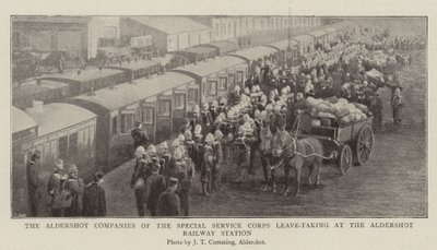 Die Aldershot-Kompanien des Sonderdienstkorps, Abschied am Bahnhof von Aldershot von English Photographer